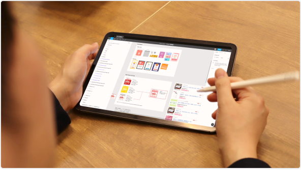 愛用のiPad ProでFigmaのアウトプットをさらさら見せてくれる田中さん
